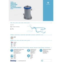 Pompe à Filtre 2.006 L/h - Pisicne Bestway Filtration - Pompe + Cartouche Incluse -Pompe et filtre de piscine Soldes 18623913 5