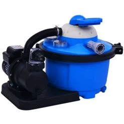 YOUTHUP Pompe De Filtration à Sable Avec Minuterie 450 W 25 L Filtration De Piscine - Bleu Et Noir