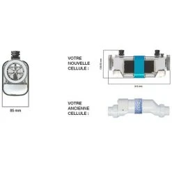 Cellule D'électrolyseur X-CELL Pour Limpido 100 - Prise 2 Cosses - CCEI