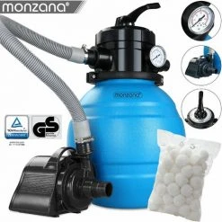 MONZANA Pompe Filtre à Sable 4.500 L/h Système Filtration Piscine Boules Filtrantes 320g