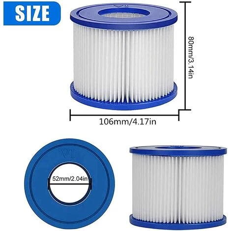 SUNFLOWER Cartouches filtrantes De Rechange Pour Bestway VI, Pour Lay-Z-Spa Miami, Pour Coleman SaluSpa Filters 90352E Filtre De Piscine (Lot De 2) 2 SUNFLOWER Cartouches filtrantes De Rechange Pour Bestway VI, Pour Lay-Z-Spa Miami, Pour Coleman SaluSpa Filters 90352E Filtre De Piscine (Lot De 2) – Image 2