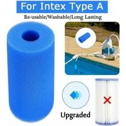 Piscine Filtre Betterlife, Piscine Filtre Pour Intex Type A Reutilisable / Lavable Piscine Filtre En Mousse Eponge Cartouche Nettoyeur De Piscine, 10.2*9.3*3Cm Bleu,3pcs 9 Piscine Filtre Betterlife, Piscine Filtre Pour Intex Type A Reutilisable / Lavable Piscine Filtre En Mousse Eponge Cartouche Nettoyeur De Piscine, 10.2*9.3*3Cm Bleu,3pcs -Pompe et filtre de piscine Soldes 42438175 5