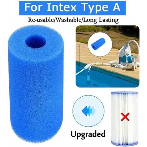 Piscine Filtre Betterlife, Piscine Filtre Pour Intex Type A Reutilisable / Lavable Piscine Filtre En Mousse Eponge Cartouche Nettoyeur De Piscine, 10.2*9.3*3Cm Bleu,3pcs 5 Piscine Filtre Betterlife, Piscine Filtre Pour Intex Type A Reutilisable / Lavable Piscine Filtre En Mousse Eponge Cartouche Nettoyeur De Piscine, 10.2*9.3*3Cm Bleu,3pcs – Image 5