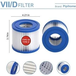 BRIDAY Cartouche Filtrante De Piscine Type VII & D, Cartouche Filtrante Type D/VII Pour Bestway, Pour Cartouche Filtrante Intex Type D, Pour Pompe De Piscine SFS 350, SFS 600, RP 350, RX 600 (2 Pièces) -Pompe et filtre de piscine Soldes 44928796 2