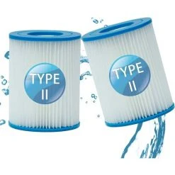 TINOR Filtre Piscine Pour Bestway Type II, Spa Remplacement Filtre De Piscine Gonflable Accessoires, Filtre De Piscine Pour Jardin Extérieur, Lavable Et Réutilisable Cartouche, 4.17x5.35 Inch (2 PCS)