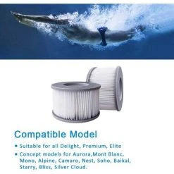 READCLY Lot De 2 Filtres De Rechange Pour Mspa FD2089 - Pompe à Cartouche Pour Piscines, Sous-Marins Chauds Et Spa -Pompe et filtre de piscine Soldes 48335183 5
