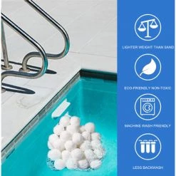 SUPERSELLER Cartouche De Filtre De Piscine 8 Pièces Boules Filtrantes En éponge Blanche Boule De Filtre De Nettoyage De Piscine Réutilisable écologique, 8 Pièces - 8 Pièces -Pompe et filtre de piscine Soldes 50909761 5