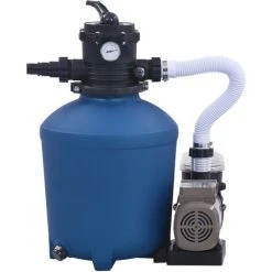 YOUTHUP Pompe Filtrante à Sable Avec Minuterie 530 W 10980 L/h - Bleu -Pompe et filtre de piscine Soldes 51887503 3