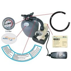 HELIOTRADE Kit De Filtration Complet Pour Piscine 8 M3/H - Pompe + Groupe + Vanne + Connexion -Pompe et filtre de piscine Soldes 52690312 4