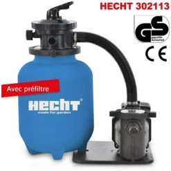 Hecht Jardin 302113 Système De Filtre à Sable(avec Pré-filtre) De Piscine 7 M3/h 450 W Capacité De Sable 20kg