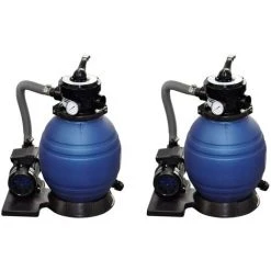 LITZEE Pompes à Filtre à Sable 2 Pcs 400 W 11000 L/h #