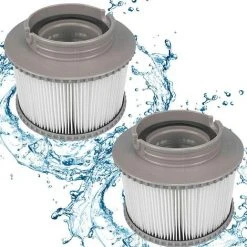 TANABATA 2 Pcs Filtre Cartouche MSPA, Cartouches De Filtre De Piscine, Spa Cartouche Filtration Standard Et Vissées, Filtre MSpa Pour Baignoire,Spa,Piscine
