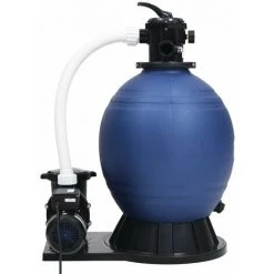 Hommoo Filtre A Sable Avec Vanne 7 Voies Et Pompe 1000 W Bleu Et Noir -Pompe et filtre de piscine Soldes 54148985 3