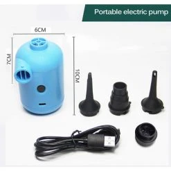 MERKMAK Mini Pompe A Air Electrique Pour Pataugeoire, Pompe A Air Rapide Portable Usb Pour Anneau De Natation Pour Enfant, Gonfleur Et Deflateur A 3 Buses -Pompe et filtre de piscine Soldes 54395986 2