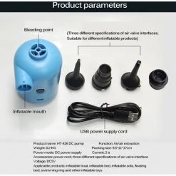 MERKMAK Mini Pompe A Air Electrique Pour Pataugeoire, Pompe A Air Rapide Portable Usb Pour Anneau De Natation Pour Enfant, Gonfleur Et Deflateur A 3 Buses -Pompe et filtre de piscine Soldes 54395986 3