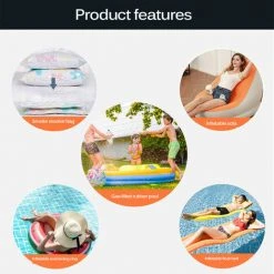 MERKMAK Mini Pompe A Air Electrique Pour Pataugeoire, Pompe A Air Rapide Portable Usb Pour Anneau De Natation Pour Enfant, Gonfleur Et Deflateur A 3 Buses -Pompe et filtre de piscine Soldes 54395986 4