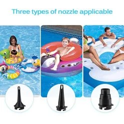 MERKMAK Mini Pompe A Air Electrique Pour Pataugeoire, Pompe A Air Rapide Portable Usb Pour Anneau De Natation Pour Enfant, Gonfleur Et Deflateur A 3 Buses -Pompe et filtre de piscine Soldes 54395986 5