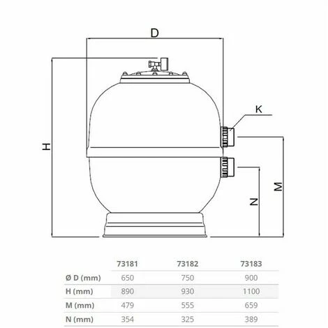 SUINGA Filtre De Piscine Ø 900 Mm - Sorties 2", Sans Vanne De Sélection 2 SUINGA Filtre De Piscine Ø 900 Mm - Sorties 2", Sans Vanne De Sélection – Image 2
