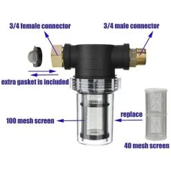 Filtre De Tuyau D'arrosage Pour Entrée D'eau De Nettoyeur Haute Pression, Filtre En Ligne Pour Sédiments, écran 40 Mailles, 100 Mailles Supplémentaires, Fontainebleau 7 Filtre De Tuyau D'arrosage Pour Entrée D'eau De Nettoyeur Haute Pression, Filtre En Ligne Pour Sédiments, écran 40 Mailles, 100 Mailles Supplémentaires, Fontainebleau -Pompe et filtre de piscine Soldes 55255409 3