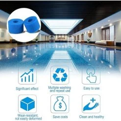 SUPERMARKET Filtre En Mousse à Cartouche Éponge,Éponge De Filtre De Piscine, Filtre Spa Intex Mousse Réutilisables Et Lavables Pour Piscine, Jacuzzi (4),Superma,bleu -Pompe et filtre de piscine Soldes 55279646 4