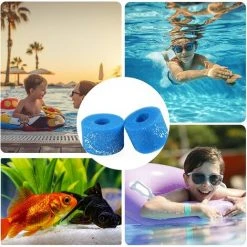 SUPERMARKET Filtre En Mousse à Cartouche Éponge,Éponge De Filtre De Piscine, Filtre Spa Intex Mousse Réutilisables Et Lavables Pour Piscine, Jacuzzi (4),Superma,bleu -Pompe et filtre de piscine Soldes 55279646 5