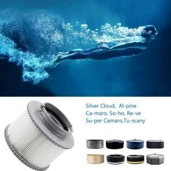 SUPERMARKET Filtre De Rechange Pour Ms-pa FD2089 Compatible Avec Toutes Les Cartouches Filtrantes MS-pa Actuelles Et Les Piscines Gonflables Spa (Version Améliorée) Lot De 2,Superma,gris -Pompe et filtre de piscine Soldes 55279647 3