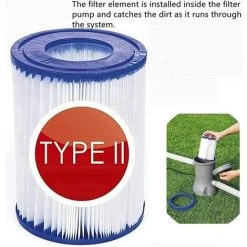 SUPERMARKET Cartouches De Filtre De Piscine Cartouche De Filtre De Piscine De Type II, Cartouches De Filtre De Taille II Pour Bestway 58094 Pour Filtre De Piscine Bestway 530/800 Gal/H (2 Pièces),Superma,bleu -Pompe et filtre de piscine Soldes 55280116 4
