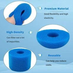 LANGRAY Éponge Filtrante Type S1, Cartouche Filtrante RéUtilisable Pour Intex Type S1, Filtre En Mousse à Cartouche éponge Lavable Pour Piscines,Jardin Extérieur (6 Pièces) -Pompe et filtre de piscine Soldes 56482057 3