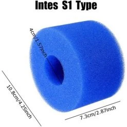 ALMI Lot De 2 Cartouches De Filtre En Mousse Réutilisables Pour Piscine Type Intex S1 7 ALMI Lot De 2 Cartouches De Filtre En Mousse Réutilisables Pour Piscine Type Intex S1 -Pompe et filtre de piscine Soldes 57012289 3