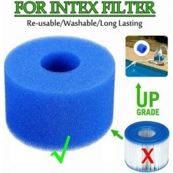 ALMI Lot De 2 Cartouches De Filtre En Mousse Réutilisables Pour Piscine Type Intex S1 8 ALMI Lot De 2 Cartouches De Filtre En Mousse Réutilisables Pour Piscine Type Intex S1 -Pompe et filtre de piscine Soldes 57012289 4