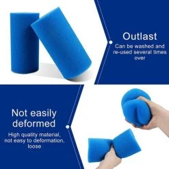 ALMI Filtre De Piscine En Mousse, 2 Pièces Éponge Filtrante Type A, Éponge En Mousse De Rechange Pour Filtre De Piscine, Filtre Piscine Lavable, Filtre Éponge Cartouche, Filtre Spa Reutilisable -Pompe et filtre de piscine Soldes 57012292 3