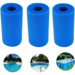 ALMI Cotton Yangda Éponge Filtrante Type A, Mousse Pour Filtre Piscine, Filtre Piscine Lavable Reutilisable, Filtre Éponge Cartouche, Filtre Spa Intex Reutilisable, 3 Pièces