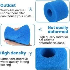 TRIOMPHE 4 Pièces Filtre En Mousse Pour Spa,T-Audace Éponge Filtrante Type A，Filtre En Mousse，Cartouche De Filtre En Mousse Réutilisables Et Lavables，Mousse Pour Piscine，Spa，Jacuzzi (10.8 * 7.3 * 4) -Pompe et filtre de piscine Soldes 57583654 3