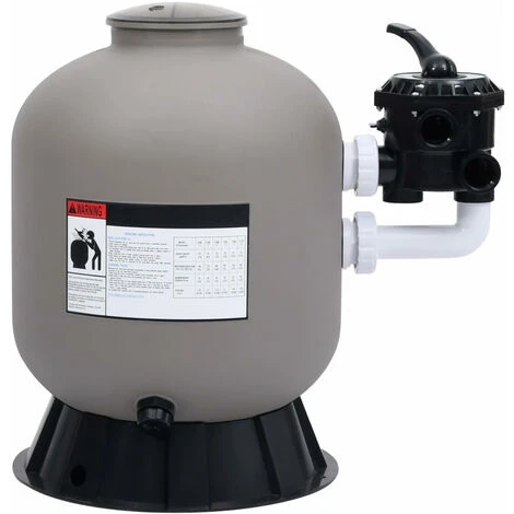 ASUPERMALL Filtre à Sable Pour Piscine Avec Vanne à 6 Voies Gris 2 ASUPERMALL Filtre à Sable Pour Piscine Avec Vanne à 6 Voies Gris – Image 2