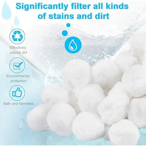 TANABATA Boule Pour Pompe Piscine,350g Balles Filtrantes Réutilisables, Filtre Pour Piscine Alternative Pour 12.5kg De Sable Filtrant,Verre Filtrant Piscine,Filtres à Sable Piscine 3 TANABATA Boule Pour Pompe Piscine,350g Balles Filtrantes Réutilisables, Filtre Pour Piscine Alternative Pour 12.5kg De Sable Filtrant,Verre Filtrant Piscine,Filtres à Sable Piscine – Image 3