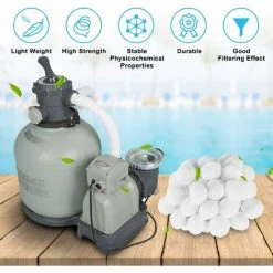 READCLY Boules De Filtre De Piscine 300g, Balles Filtrantes, Média Filtre à Fibres Pour Piscine Filtres à Sable Filtrage De L'eau, Alternative Pour 10.7 Kg De Sable Filtrant, Filtre Pour Piscine -Pompe et filtre de piscine Soldes 57815433 3