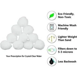 PERLE RARE 200g Boules De Filtre De Piscine, Balles Filtrantes,Média Filtre à Fibres Pour Piscine Filtres à Sable Filtrage De L'eau. (Blanc) -Pompe et filtre de piscine Soldes 58039938 5
