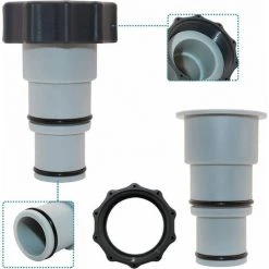IRISFR Lilaris Lot De 2 Adaptateurs De Tuyau De Rechange, Adaptateurs Filetés Mâles Pour Pompe De Vidange De Piscine , Pompes De Connexion Filetées Pour Intex Fit ARU, Gris -Pompe et filtre de piscine Soldes 58302870 5