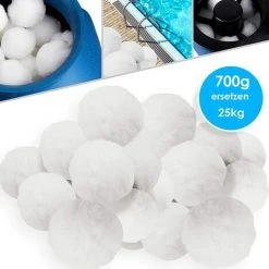 PERLE RARE 700g Boules De Filtre De Piscine, Balles Filtrantes,Média Filtre à Fibres Pour Piscine Filtres à Sable Filtrage De L'eau. (Blanc) -Pompe et filtre de piscine Soldes 58303483 5