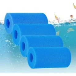 TANABATA Éponge Filtrante Type A 10*20cm,Mousse Pour Filtre Piscine Reutilisable 4 Pcs,Filtre Éponge Cartouche,Filtre De Piscine En Mousse,Réservoir De Poissons Filtre Éponge,Eponge De Filtre Pour Aquarium