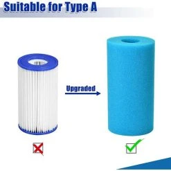 TANABATA 4 Pièces Éponge Filtrante Type A, Cartouche De Filtre En Mousse, Mousse Pour Filtre Piscine, Réutilisables Et Lavables, Filtre En Mousse Pour Spa, Piscine, Jacuzzi -Pompe et filtre de piscine Soldes 58385550 4