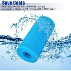 TANABATA 4 Pièces Éponge Filtrante Type A, Cartouche De Filtre En Mousse, Mousse Pour Filtre Piscine, Réutilisables Et Lavables, Filtre En Mousse Pour Spa, Piscine, Jacuzzi -Pompe et filtre de piscine Soldes 58385550 5