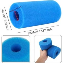 HIASDFLS 2 Pièces Mousse Filtre Piscine Cartouches Filtrantes Réutilisables Préfiltre Mousse Éponge Filtrante Pour Piscine Spa Nettoyant Réutilisable Pour Éponge De Filtre Lavable Pour Bains À Remous Piscine -Pompe et filtre de piscine Soldes 58678361 3
