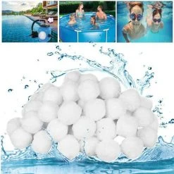 FVBJD 700g Filtre Balls Balles De Filtration,Filtre Pour Piscine De Peut Remplacer 25 Kg Sable Filtrant Sable De Quartz,Convient à Divers Systèmes De Filtration Boules De Filtre De Piscine