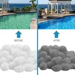 FVBJD Balles Filtrantes,Filtres De Piscine,Balles Filtrantes Piscine,Filtre Balls Balles De Filtration,Balles Filtrantes Réutilisables,Boule Filtrante,Outils De Nettoyage De Piscine Réutilisables（700g） -Pompe et filtre de piscine Soldes 58754769 5