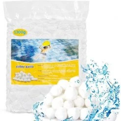 FVBJD 1300g Balles Filtrantes,Boules De Filtre De Piscine,Réutilisables,Média Filtre à Fibres Peut Remplacer 45 Kg Sable Quartz Piscine Filtres à Sable Filtrage De L'eau,Utilisées Dans Les Piscines