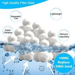 FVBJD Boules De Filtre De Piscine,Balles Filtrantes Piscine,Balle Filtrante Piscine,Piscine Filtres à Sable Filtrage,Balles Filtrantes Réutilisables,Filtre Pour Piscine. -Pompe et filtre de piscine Soldes 58754785 4