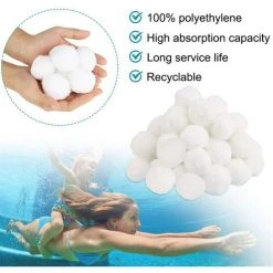 FVBJD Balles Filtrantes, Boules De Filtre De Piscine 700g, Alternative Pour 25kg De Sable Filtrant, Filtre Pour Piscine, Adaptent à Tous Les Filtres à Sable Ou Verre Existants, Bon Effet De Filtre -Pompe et filtre de piscine Soldes 58754797 4