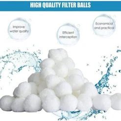 FVBJD Balles Filtrantes,Filtres De Piscine,Balles Filtrantes Piscine,Filtre Balls Balles De Filtration,Balles Filtrantes Réutilisables,Boule Filtrante,Outils De Nettoyage De Piscine Réutilisables（700g） -Pompe et filtre de piscine Soldes 58754804 4