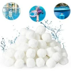 FVBJD Balles Filtrantes, 700g Boules De Filtre De Piscine, Peut Remplacer 25 Kg Sable Filtrant Sable De Quartz, Convient à Divers Systèmes De Filtration Boules De Filtre De Piscine -Pompe et filtre de piscine Soldes 58754818 5